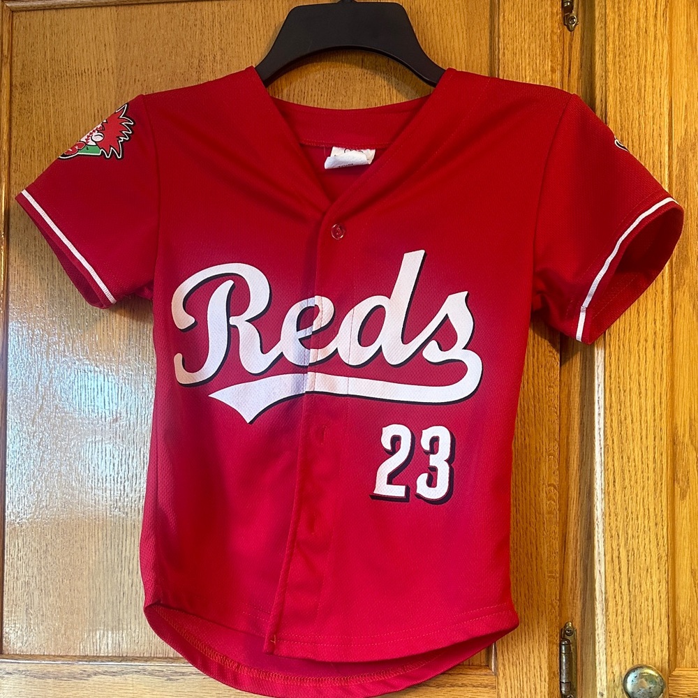 Youth Reds Baseball Jersey - Red - Unbranded